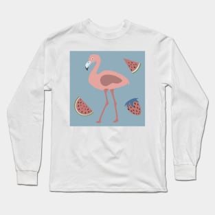 Retro Flamingo Long Sleeve T-Shirt